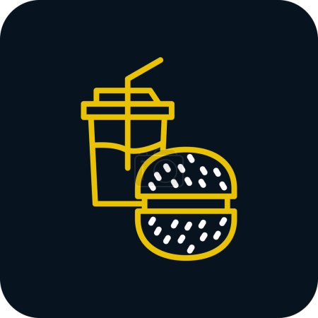 Illustration for Fast food icons illustration simple design - Royalty Free Image