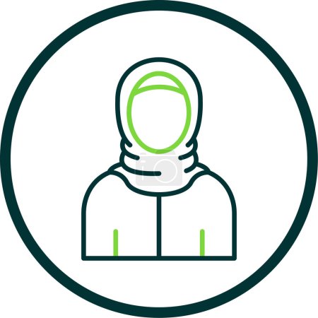 Ilustración de Mujer musulmana con el icono de la bufanda, avatar, vector de diseño de ilustración - Imagen libre de derechos