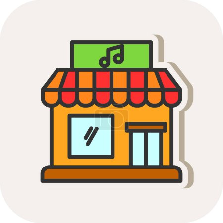 Illustration for Music shop building icon, vector illustration design - Royalty Free Image