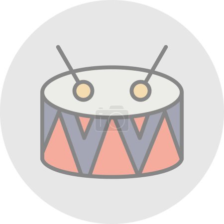 Illustration for Vector illustration, Drum icon. - Royalty Free Image