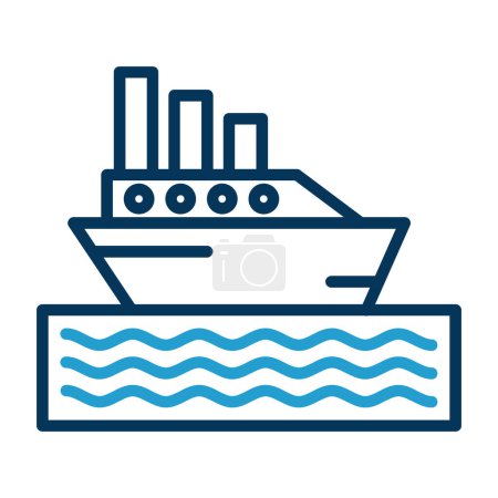Icône de ferry, illustration vectorielle design simple isolé sur fond blanc 