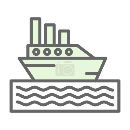 Téléchargez les illustrations : Icône de ferry, illustration vectorielle design simple isolé sur fond blanc - en licence libre de droit
