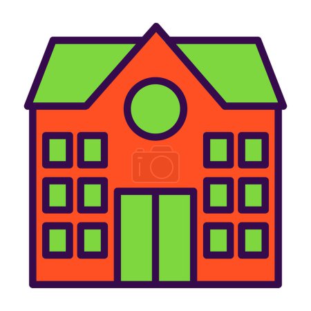 Illustration for School building icon vector illustration - Royalty Free Image