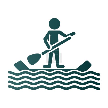 Illustration for Paddle surf icon simple design illustration isolated on white - Royalty Free Image