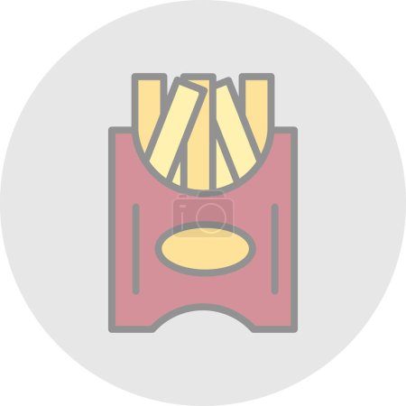 Illustration for French fries flat icon, vector illustration simple design - Royalty Free Image