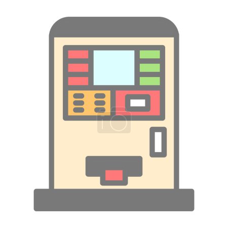 Ilustración de Icono de la máquina ATM, ilustración vectorial diseño simple - Imagen libre de derechos