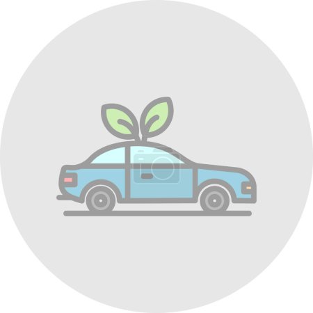 Téléchargez les illustrations : Icône de voiture écologique, illustration vectorielle design simple - en licence libre de droit
