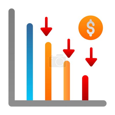 Illustration for Vector illustration of Line chart icon - Royalty Free Image