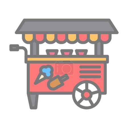 Illustration for Simple Ice cream cart icon, vector illustration - Royalty Free Image