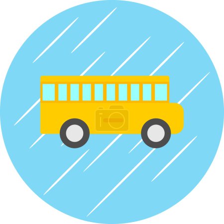 Téléchargez les illustrations : Icône bus scolaire, illustration vectorielle design simple - en licence libre de droit