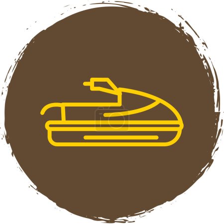 Illustration for Jet ski iron icon, outline style - Royalty Free Image