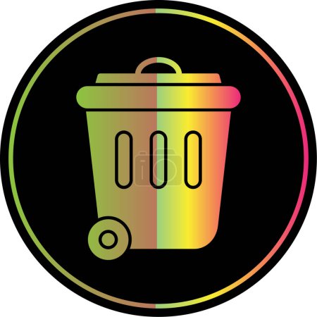 Ilustración de Icono de la papelera de reciclaje, ilustración de vectores diseño simple - Imagen libre de derechos