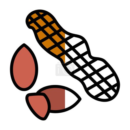 Ilustración de Cacahuetes icono web, vector de ilustración - Imagen libre de derechos