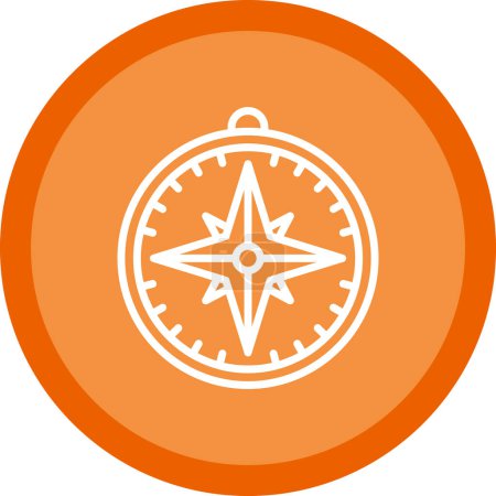 Illustration for Compass flat icon, vector illustration design - Royalty Free Image
