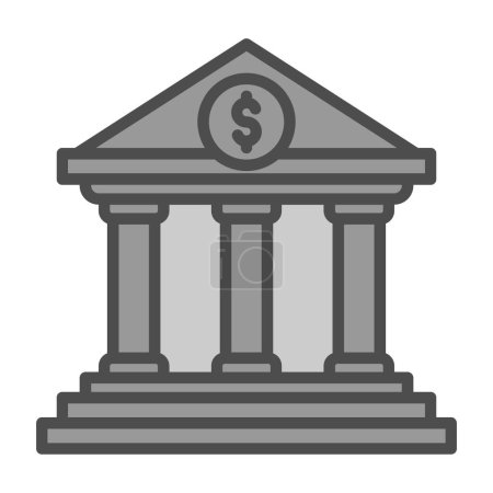 Illustration for Bank building vector icon. style is flat symbol - Royalty Free Image