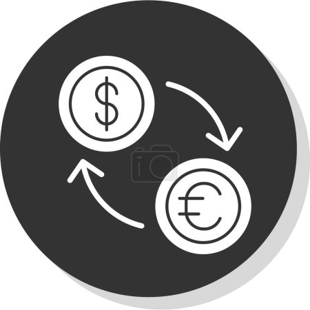 Illustration for Currency exchange icon, vector illustration simple design isolated on white - Royalty Free Image
