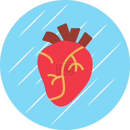 Téléchargez les illustrations : Icône coeur humain, illustration vectorielle design simple - en licence libre de droit