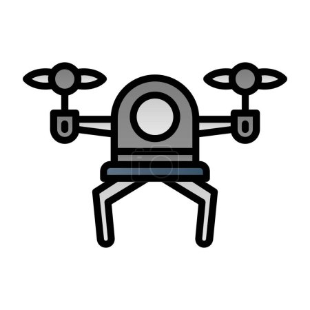 Téléchargez les illustrations : Icône de drone, illustration vectorielle conception simple - en licence libre de droit