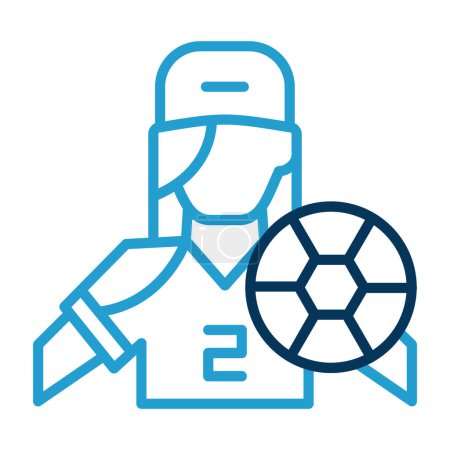 Illustration for Football player line icon, vector illustration - Royalty Free Image