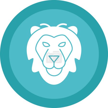 Ilustración de Icono de cabeza de león, ilustración vectorial diseño simple - Imagen libre de derechos