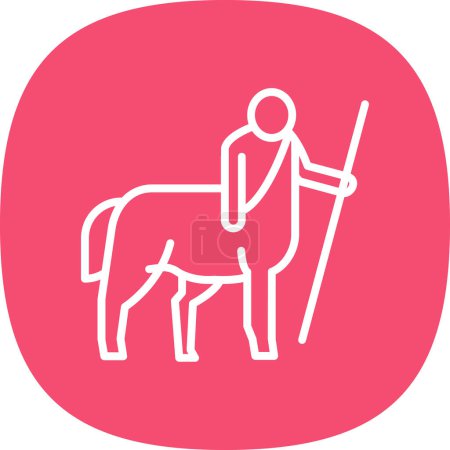 Téléchargez les illustrations : Icône Centaure, style ligne mince - en licence libre de droit