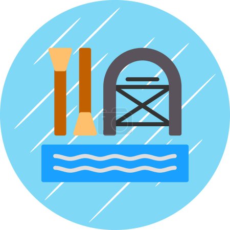 Téléchargez les illustrations : Illustration vectorielle de l'icône Rafting - en licence libre de droit