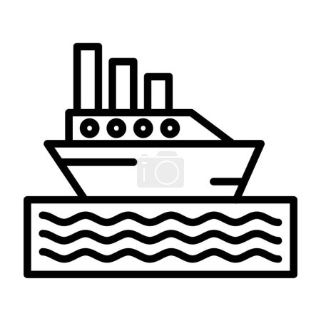 Téléchargez les illustrations : Icône de ferry, illustration vectorielle design simple isolé sur blanc - en licence libre de droit