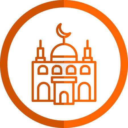 Téléchargez les illustrations : Icône de mosquée, illustration vectorielle design simple - en licence libre de droit