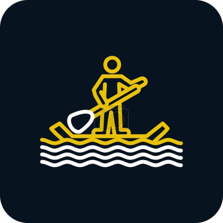 Illustration for Paddle surf icon simple design illustration isolated on white background - Royalty Free Image