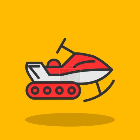 Illustration for Snowmobile icon silhouette vector illustration simple design - Royalty Free Image