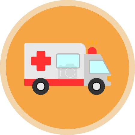 Illustration for Simple flat ambulance icon illustration - Royalty Free Image