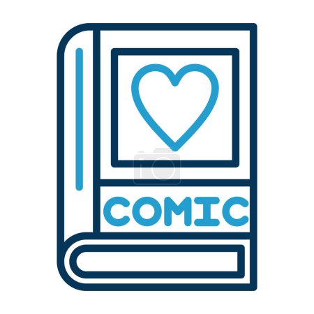 Illustration for Comic book with heart web icon simple illustration - Royalty Free Image