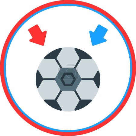 Téléchargez les illustrations : Icône de ballon de football, illustration vectorielle design simple - en licence libre de droit