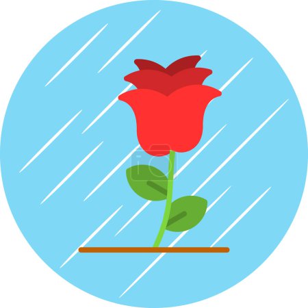 Téléchargez les illustrations : Rose fleur. icône web illustration simple - en licence libre de droit