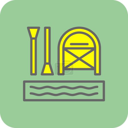 Téléchargez les illustrations : Illustration vectorielle de l'icône Rafting - en licence libre de droit