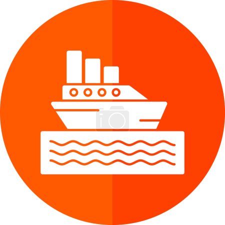 Ilustración de Ferryboat icono, ilustración vectorial diseño simple aislado sobre fondo blanco - Imagen libre de derechos