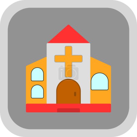 Téléchargez les illustrations : Icône de l'église, illustration vectorielle conception simple - en licence libre de droit