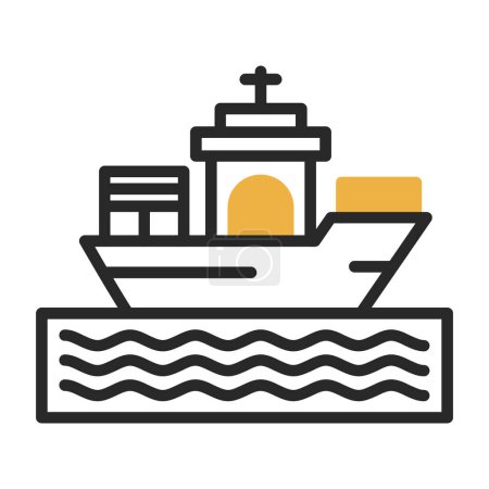 Ilustración de Ship icon, vector illustration simple design - Imagen libre de derechos