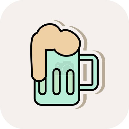 Ilustración de Vaso de cerveza icono, vector ilustración diseño simple - Imagen libre de derechos