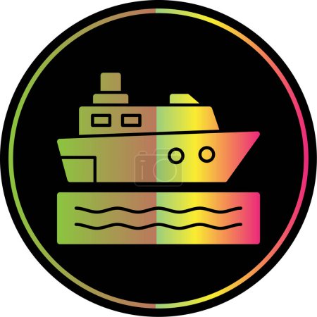Téléchargez les illustrations : Illustration d'icône de bateau de croisière design simple - en licence libre de droit