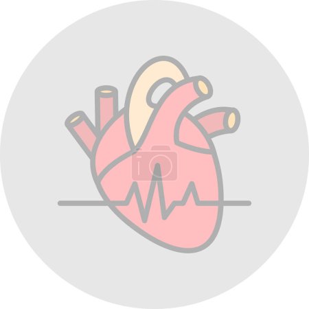 Ilustración de Icono de frecuencia cardíaca, ilustración vectorial diseño simple - Imagen libre de derechos