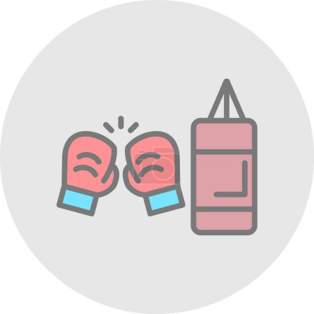 Illustration for Boxing icon color outline vector - Royalty Free Image
