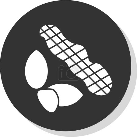 Cacahuetes icono web, vector de ilustración