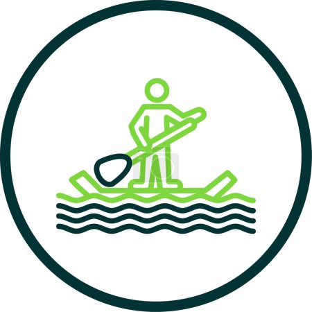 Téléchargez les illustrations : Paddle surf icône illustration design simple isolé sur fond blanc - en licence libre de droit