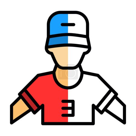 Ilustración de Béisbol jugador icono, vector de ilustración - Imagen libre de derechos