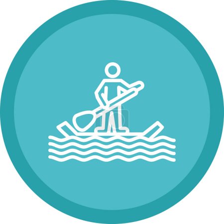 Illustration for Paddle surf icon simple design illustration background - Royalty Free Image