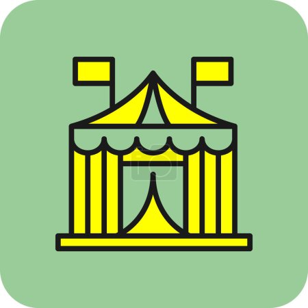 Zirkuszelt Symbol einfaches Design Illustration Hintergrund