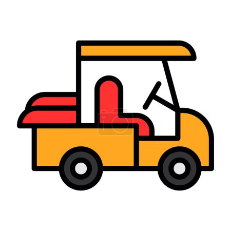 Téléchargez les illustrations : Illustration vectorielle de l'icône Golf Cart - en licence libre de droit