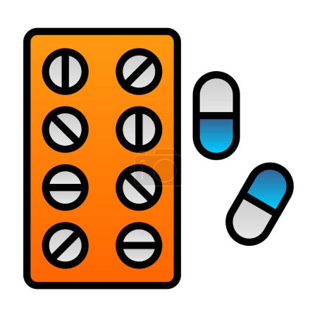Téléchargez les illustrations : Icône de pilules, dessin vectoriel illustration - en licence libre de droit