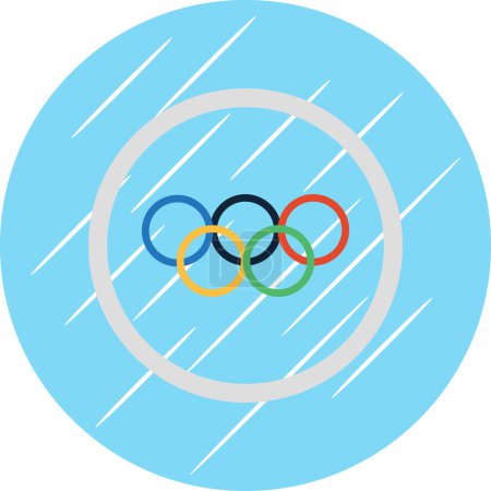 Téléchargez les illustrations : Icône des Jeux Olympiques, le symbole à cinq anneaux, illustration vectorielle - en licence libre de droit
